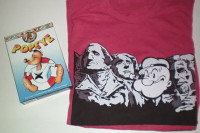 Popeye Mount Rushmore XL T Shirt and 75th Anniversary DVD Set