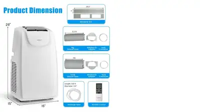 Costway 12,000 BTU Dual Hose Portable Air Conditioner 3-in-1 AC, View more