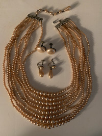 Vintage Pearl & Earrings Set