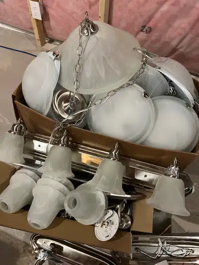 Flush mount, bathroom vanity and dining room light fixtures, View more