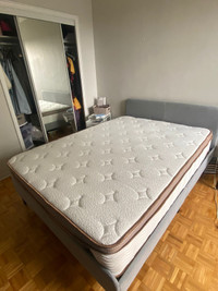 Bed frame and Mattress (Size Full) with nightstand included