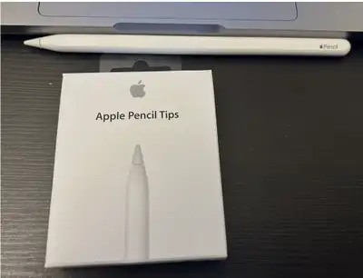 Apple pencil (2nd generation) with a tip and 2 new pencil tips, View more