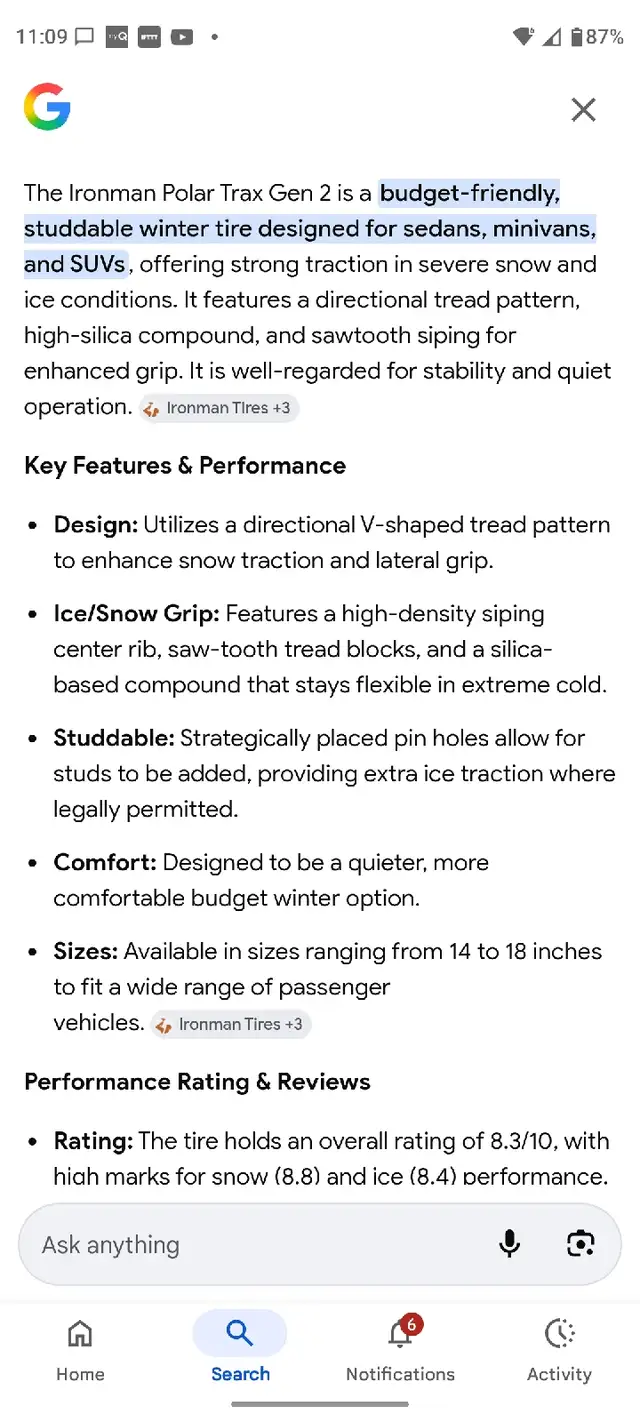 Ironman Polar Trax winter tires 235/65/R17 in Tires & Rims in Cape Breton - Image 3