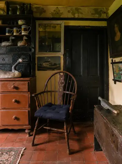 Free Delivery Vintage Windsor Wooden Armchair w/ Cushion Rustic, View more
