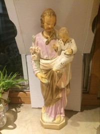 St Joseph with child Jesus plaster statue, 70cm