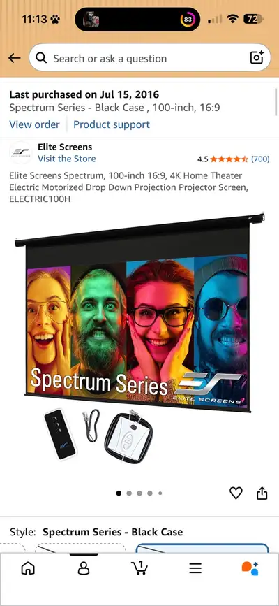 Elite Screens Projector Screen. Motorized, View more