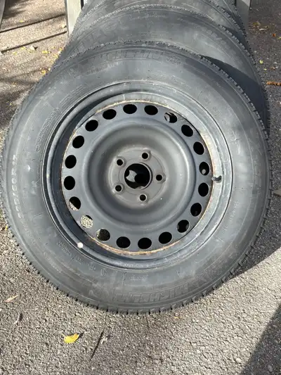 I'm offering a set of four Michelin X-ice Snow tires, size 225/60R17, mounted on steel rims. From a...