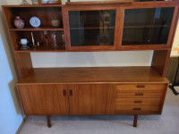 1970's Solid Teak Hutch and buffet set