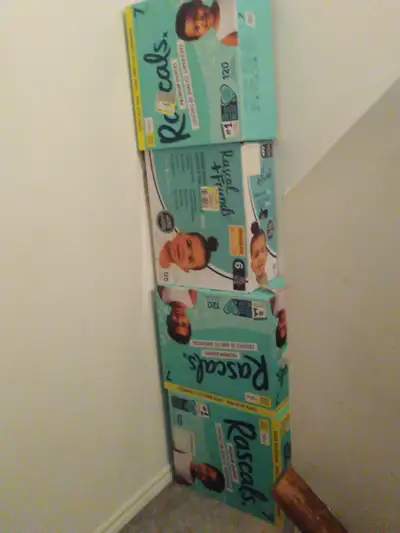 4 boxes of women and kids clothing , View more