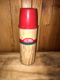 Vintage Thermos Model 155 Thermos Vacuum Bottle Polly Red Top