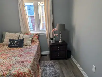 Furnished Bedroom in family home. Shared bathroom with one female. Minutes from highway 410 and Trin...