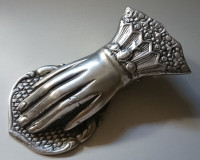 Vintage Victorian Style Silver Metal Hand Paper Clip