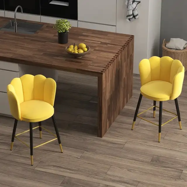 Modern Counter Height Bar Stools with Back, Footrest for Home Ki in Chairs & Recliners in Markham / York Region - Image 4