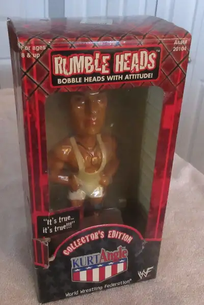 2001 Kurt Angle Rumble Heads Bobbleheads WWF Series 1 Collectors Edition. New in the original box. I...