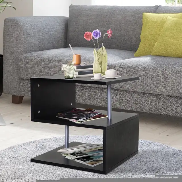  Wooden S Shape End Table 3 Tier Storage Shelves Organizer Livin in Bookcases & Shelving Units in Markham / York Region - Image 8