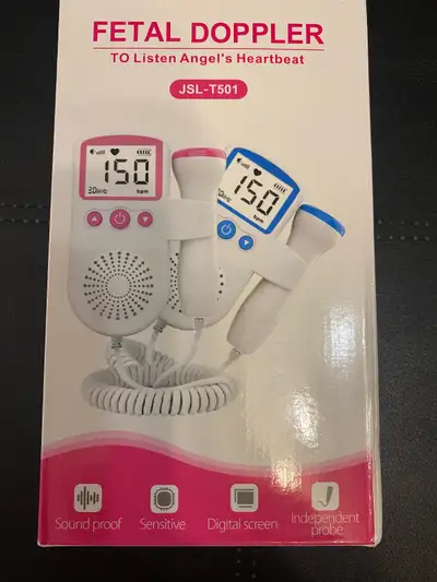 Fetal Doppler for listening to your baby’s heart sounds privately at home. New and unopened in origi...