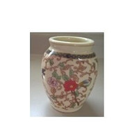 Chinese Tea Caddy Chinoserie Colorful Birds, Flowers, Leaves