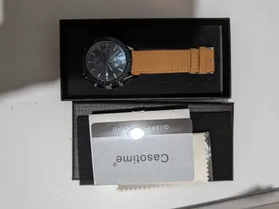 Casotime Men's Leather watch Analog Quartz Please text me at 6472728059 to arrange pickup. Shipping...