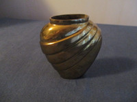 VINTAGE BRASS TABLE VASE-4" TALL-UNIQUE & COLLECTIBLE-DECO STYLE