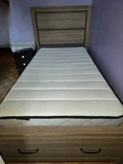 Selling Single bed frame with storage and mattress. Very heavy would need to be picked up! Selling b...