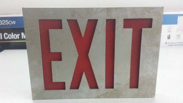 Cast Aluminum Industrial Electric Exit Sign in Other Business & Industrial in Lethbridge