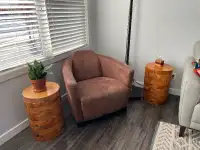 Solid wood end tables.
