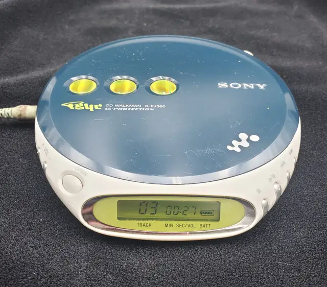 SONY D-EJ360 BLUE CD WALKMAN PSYC G-PROTECTION TESTED WORKING