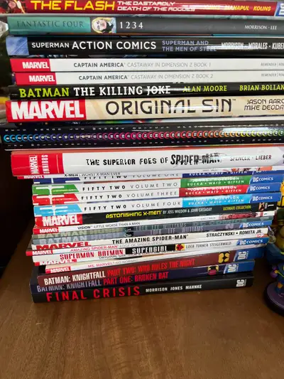 Large lot of comics. Some small trade paperbacks, some hardcovers, some deluxe/omnibus volumes. Mix...