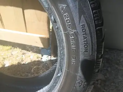 Selling 4 205/55/16 Mirage winter tires non-studded ,with enough tread 2 makes 4 a great all season...