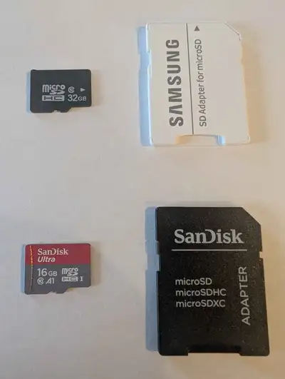 Micro SD Cards + Adapters (32GB & 16GB), View more