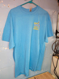 Joe Blow t-shirt graphics front and back on a Gildan shirt size 