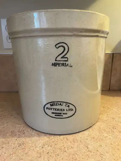 Medalta Potteries 2 Gallon Crock Medicine Hat Alberta, View more