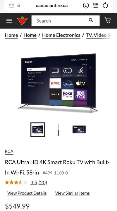 58" RCA Ultra HD 4K Smart Roku TV with Built-In Wi-Fi, , View more