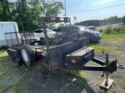 2018 miska landscape trailer 7x16 2x3500 lbs axles= 7000 lbs Ramp doors, tool box front Asking $3900...