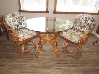 Rattan Table & Chairs, View more