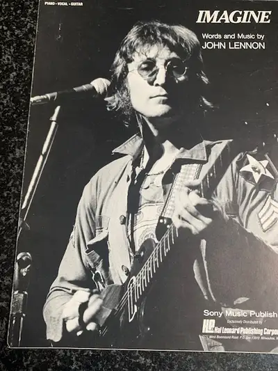 JOHN LENNON - IMAGINE - SHEET MUSIC Piano Guitar 1971, View more