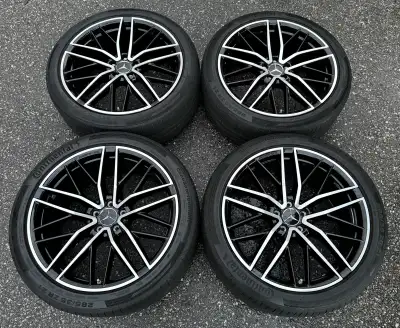 *4x Mercedes Benz GLC-Class GLC43 AMG 2022 OEM 21 Inch Staggered Two-Tone High Gloss Black Rims Perf...