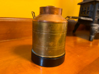 Vintage Copper and Brass Cigarette Case Holder Bakelite Base