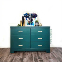 Emerald Green MCM Double Chest of Drawers 
