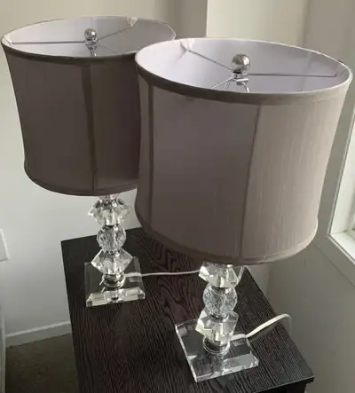 Two matching table lamps for sale., View more