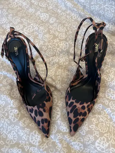 Zara Leopard Print Heels, View more