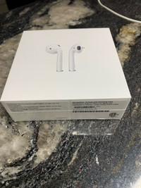 Apple AirPods with charging case. 