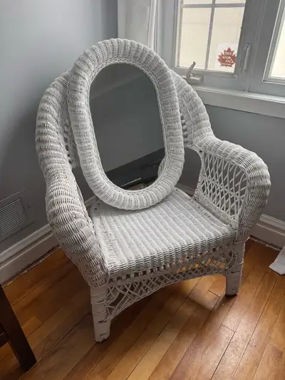 Wicker Chair & Mirror, View more