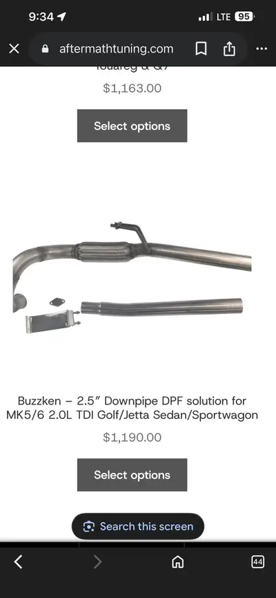 Buzzken 2.5" Downpipe DPF Delete Kit. Was on my '14 Jetta for approximately 60kms before my engine b...