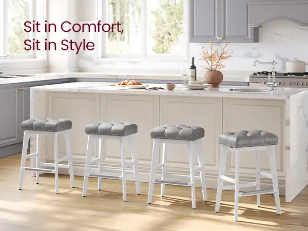 Saddle Counter Height Bar Stools, 26-Inch Backless Kitchen Stool in Chairs & Recliners in Markham / York Region - Image 9