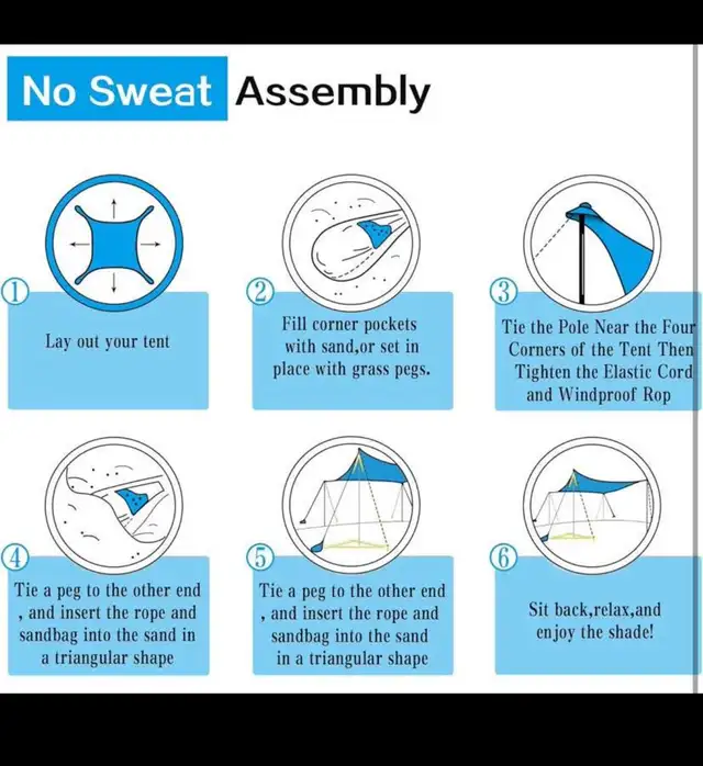 UMARDOO Family Beach Tent Sun Shade Canopy 10×9FT with 4 Aluminu in Patio & Garden Furniture in Hamilton - Image 8