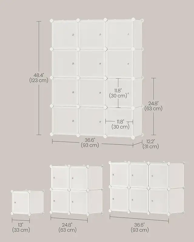 Set of 12 Plastic Cubes, Closet Storage Shelves, DIY Plastic Clo in Bookcases & Shelving Units in Markham / York Region - Image 3