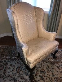 Set of 2 Queen Anne Wing Back Armchairs