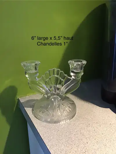 Chandelier double antique en verre, View more