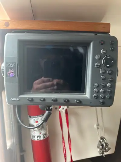 GPSMAP 2006C chartplotter with East coast maps loaded. Antenna also included (not shown). The unit w...